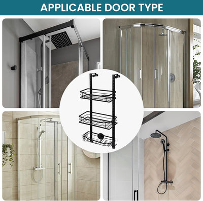 TAILI Saugnapf Hängende Duschablage Zum Hängen mit Rasierständer & Seifenhalter, Shower Shelf Mit 4