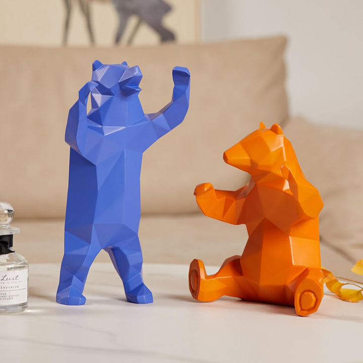 NENBOLEC Modern Skulptur Arts Bär Dekor Figuren Tier Statue Geschenk Wohnzimmer Kunst Polyresin Orna