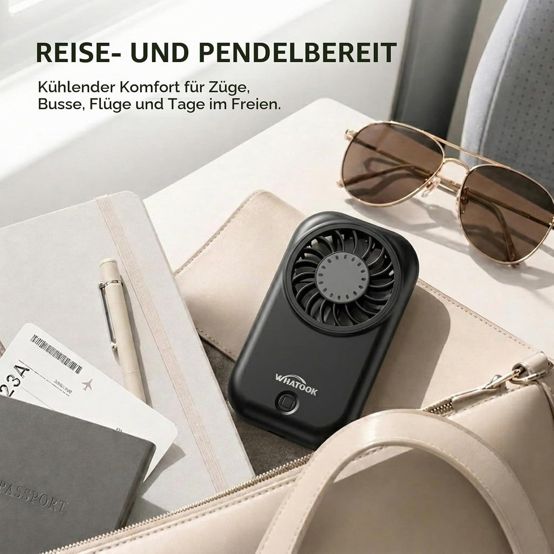 WHATOOK Mini Handventilator: 56g Ultra-Leicht Tragbarer, 11000 U/min Starker Handlüfter mit 5 Geschw