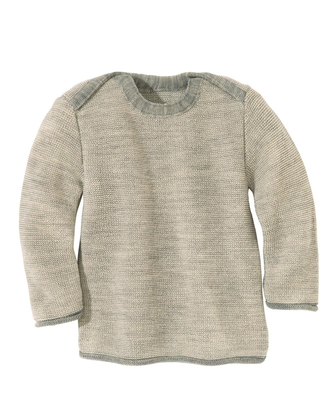 Disana 31302XX - Melange-Pullover Wolle blau 50-56 Grau/Natur, 50-56 Grau/Natur