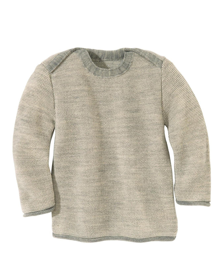 Disana 31302XX - Melange-Pullover Wolle blau 50-56 Grau/Natur, 50-56 Grau/Natur