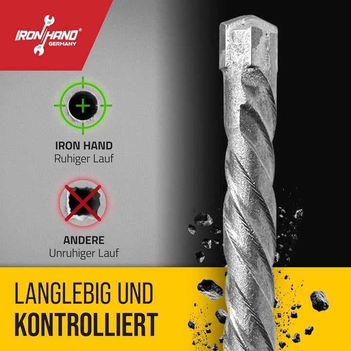 Iron Hand Germany - SDS Plus Bohrer 7er Set - 5mm, 6mm, 6mm, 8mm, 8mm, 10mm, 12mm - Betonbohrer, Ham