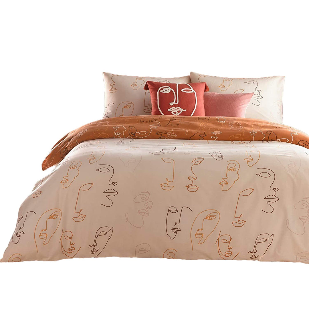 furn. Kindred Bettbezug und Kissenbezug-Set, Polybaumwolle, Aprikose, Doppelt Doppelt Aprikose, Dopp