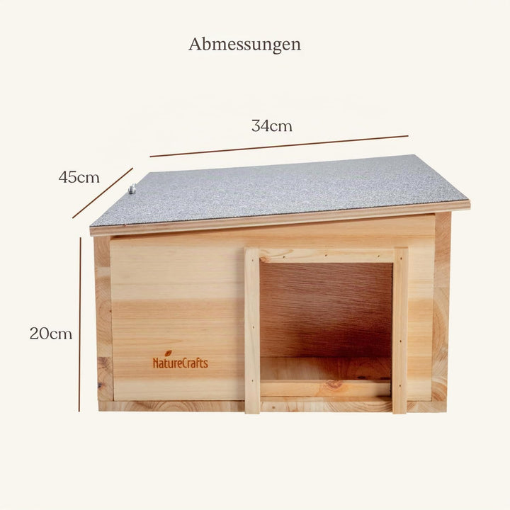 NatureCrafts Premium Igelhaus - Wasserdichtes Igelhaus mit Boden & 1,5cm dicken Wänden & doppelter B