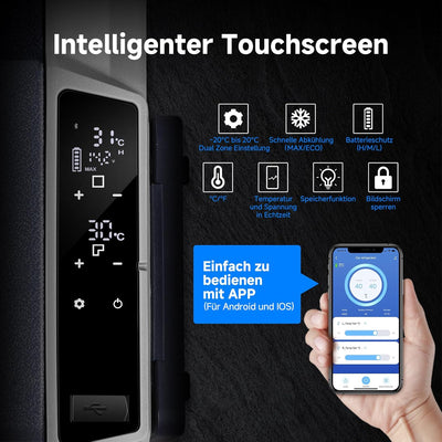 AAOBOSI Kompressor Kühlbox 36L, Kühlbox Auto Mit WiFi-APP-Steuerung, 12/24V und 100-240V Kühlbox Ele