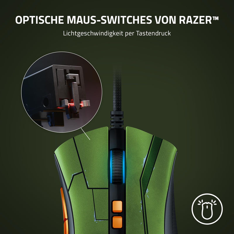 Razer DeathAdder V2 - Kabelgebundene USB-Gaming-Maus mit Optischen Mausschaltern (Focus+ 20K optisch