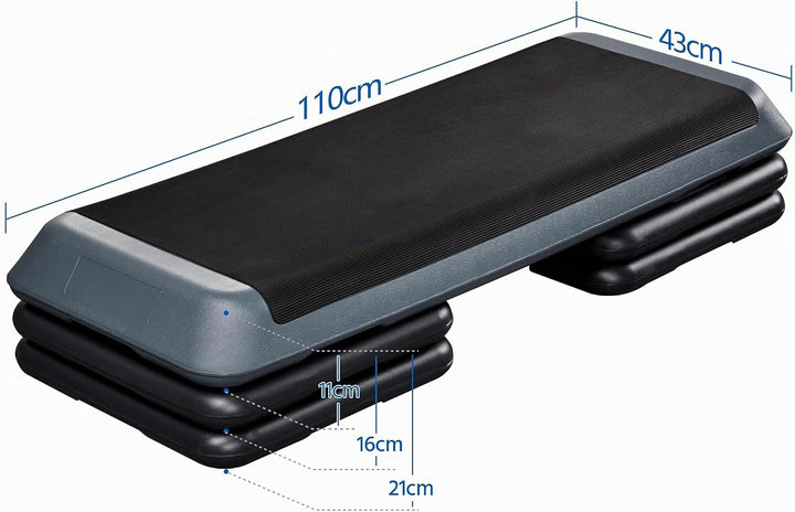 Yaheetech Stepper Aerobic Steppbrett mit 3 Stufen rutschfest Trainingsbrett Fitness Heintrainer Step