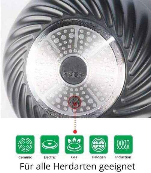 WOK Wokpfanne Pfanne mit Glasdeckel Induktion Ø 32 cm CF-DW32