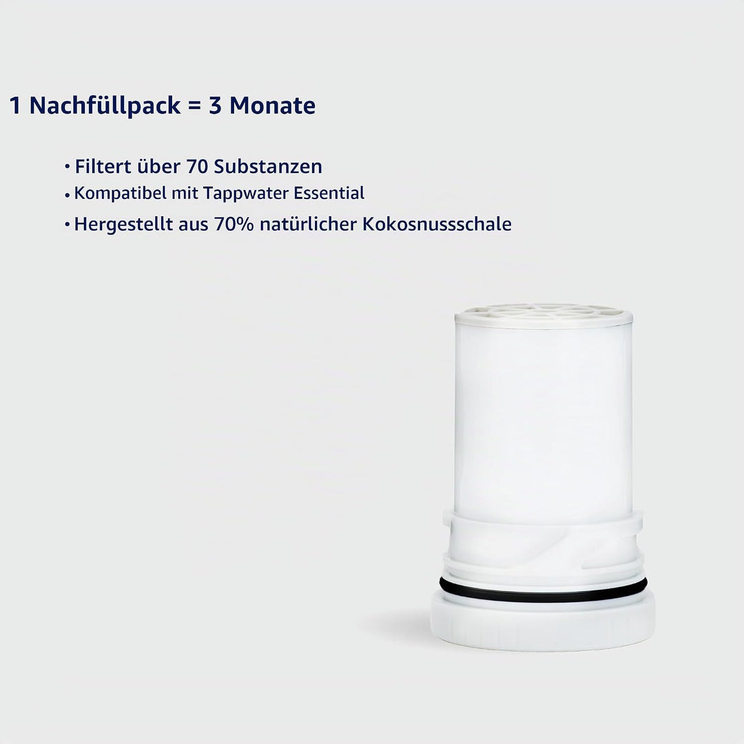 Tappwater Essential - Nachfüllkartuschen Wasserfilter für Trinkwasser - Satz mit 2 Nachfüllkartusche