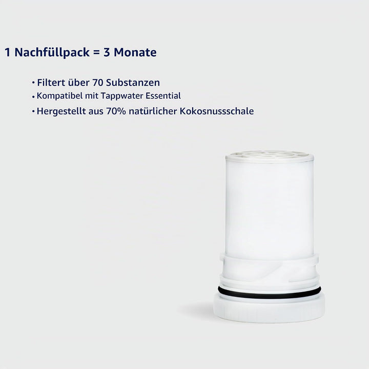 Tappwater Essential - Nachfüllkartuschen Wasserfilter für Trinkwasser - Satz mit 2 Nachfüllkartusche