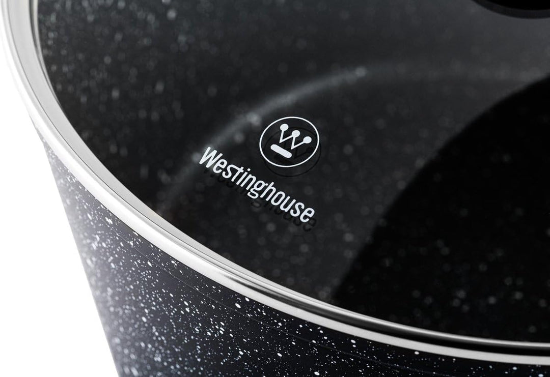 Westinghouse Pfannenset Induktion - Kasserolle 24cm & 28cm + Kasserolle 32cm - Schwarzer Marmor