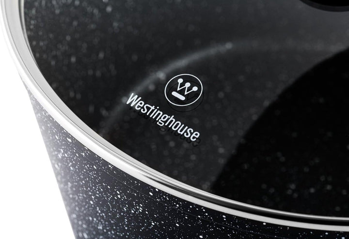 Westinghouse Pfannenset Induktion - Kasserolle 24cm & 28cm + Kasserolle 32cm - Schwarzer Marmor