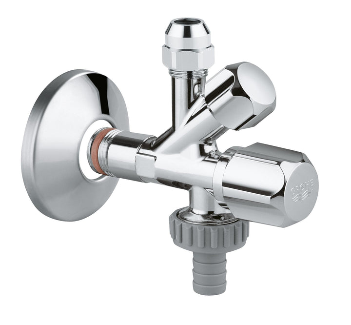 GROHE Original WAS - Kombi-Eckventil (mit selbstdichtendem Anschlussgewinde, Wandanschluss, mit Schl