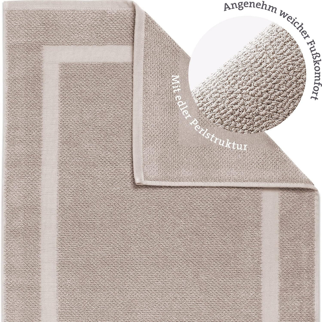 herzbach home Badvorleger Set 100% Baumwolle | Duschvorleger | 1.000 g/m² | Saugfähig | Waschbar (Sa