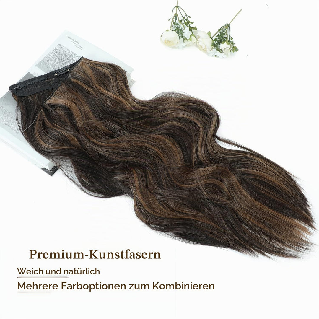 Ms Taj Invisible Secret Wire Extensions 50cm,Braune Haarverlängerung lange mit Einstellbarer Grösse,