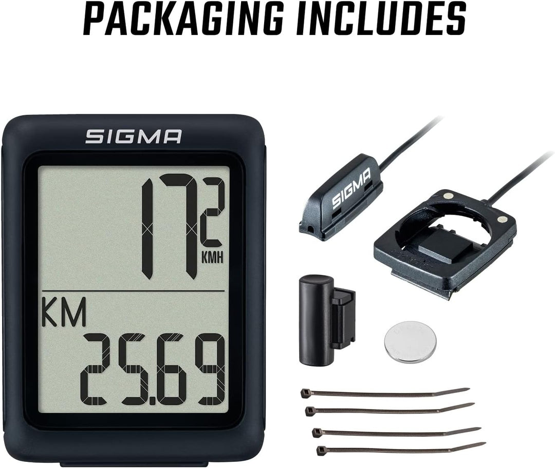 SIGMA SPORT Unisex – Erwachsene Aura 30 / Curve, Schwarz, Uni Bundle mit Fahrradcomputer, Bundle mit