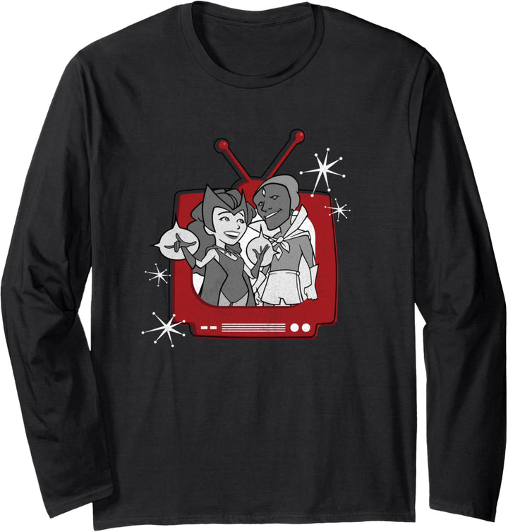 Marvel WandaVision Wanda & Vision Retro TV Langarmshirt