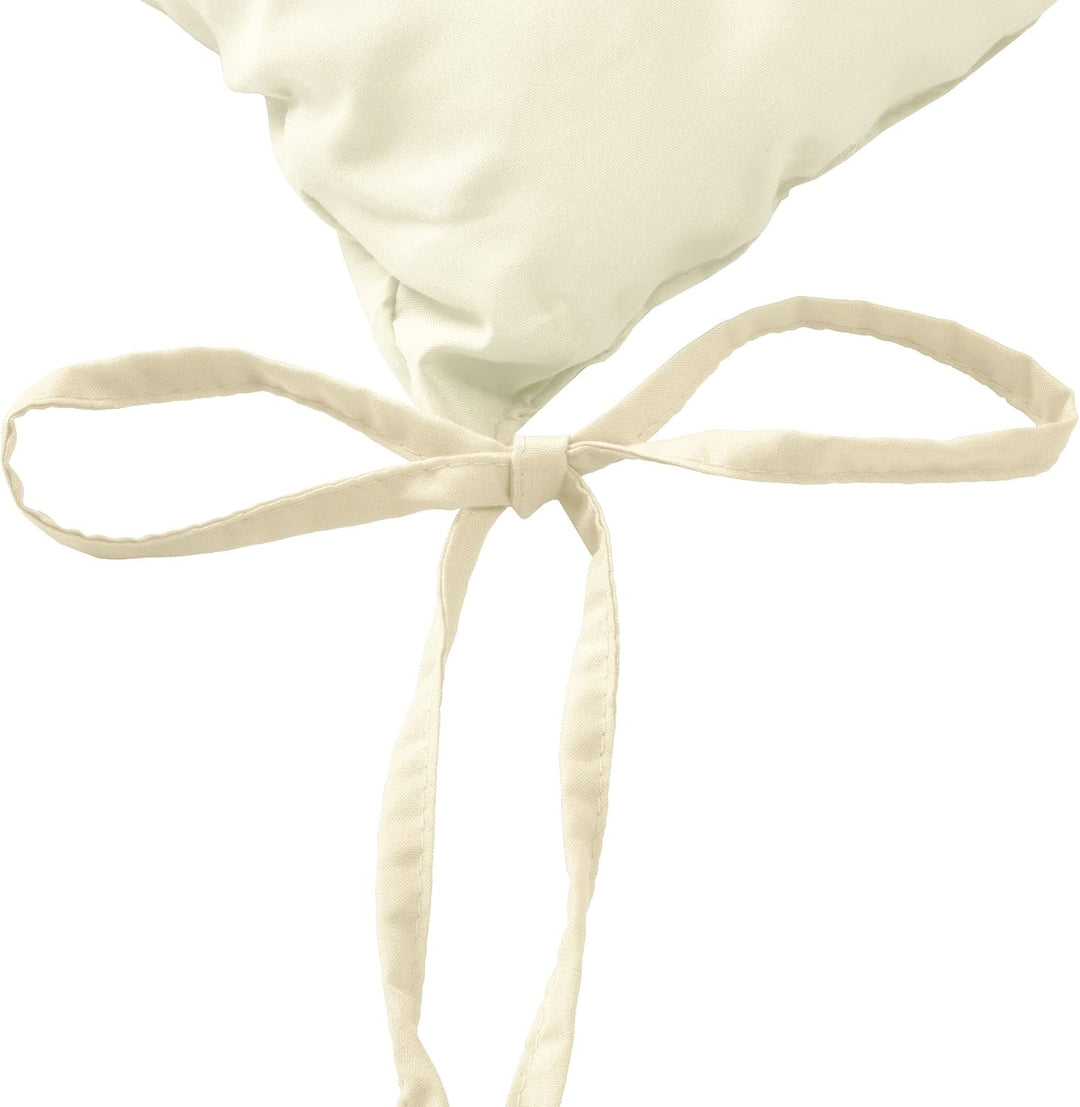 Beautissu 4er Set Stuhlkissen mit Bändern Indoor &amp; Outdoor Auflagen Stühle | 40x40 in Ecru mit 5cm P