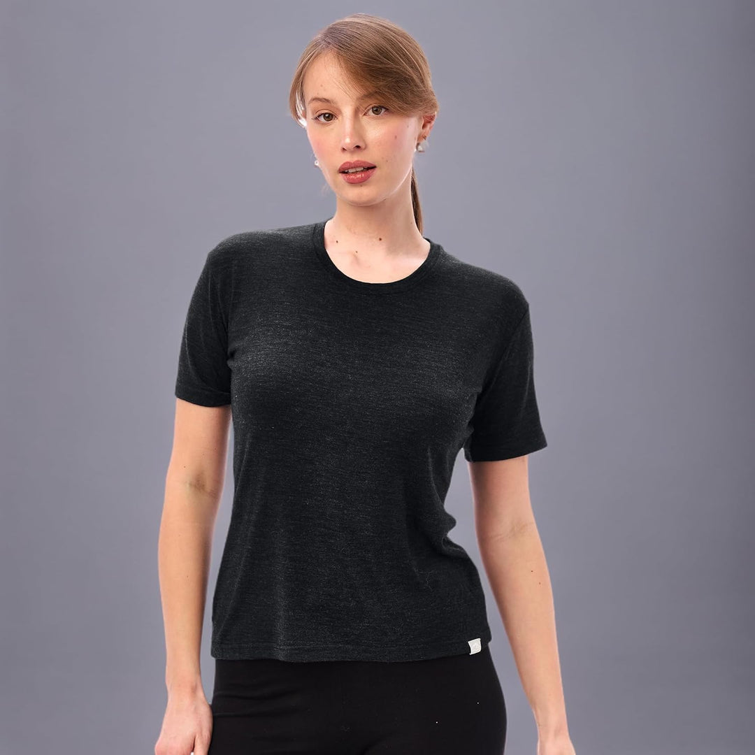 Merino.tech 100% Merino Shirt Damen Wandern - Merinowolle Tshirt Damen Kurzarm - Sport Thermo Unterh