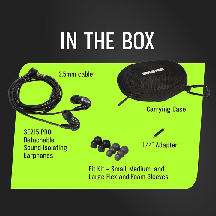 Shure SE215-CL Professionelle schallisolierende Kopfhörer mit einzelnem dynamischem MicroDriver, sic