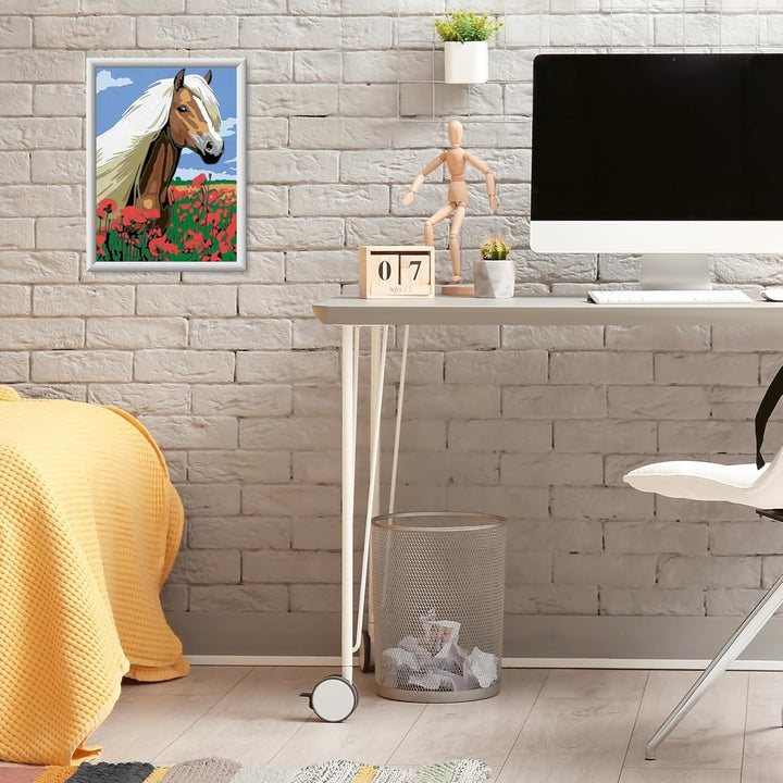 Ravensburger CreArt D Classic: Haflinger Pferd, Malset nach Zahlen, enthält ein vorgedrucktes Brett,