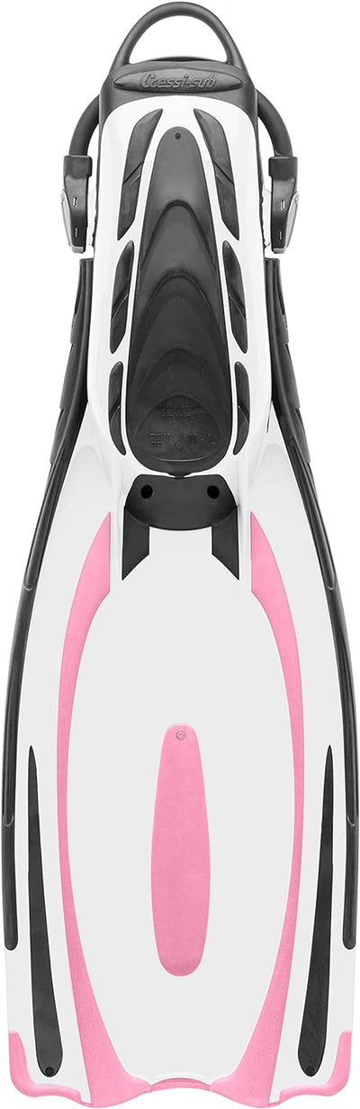 Cressi Reaction EBS Fins - Hochleistungstauchflossen mit EBS Strap S/M (39/42) Weiss/Rosa, S/M (39/4