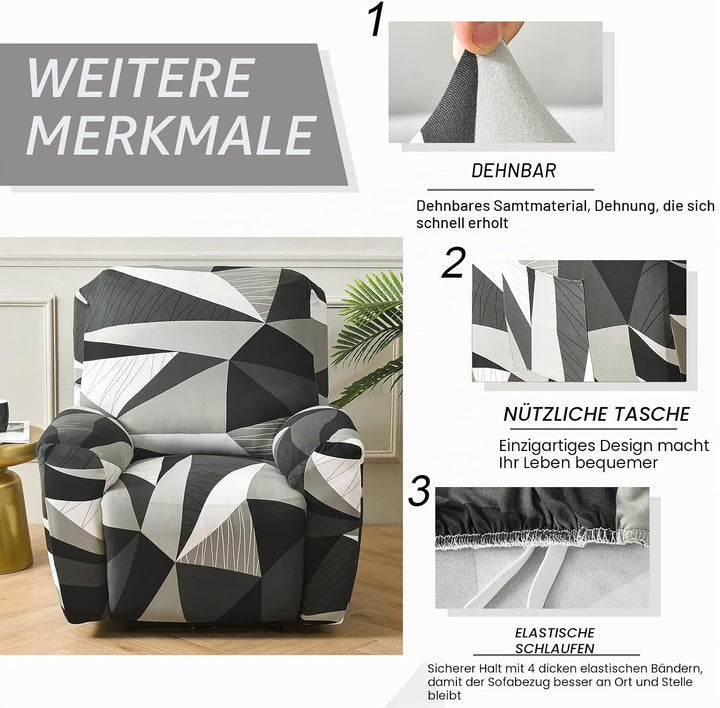 OKYUK Relaxsessel Sesselbezug Stretchhusse, Relaxsessel bezüge Elastisch,4-Teilig Sesselschoner, Bez