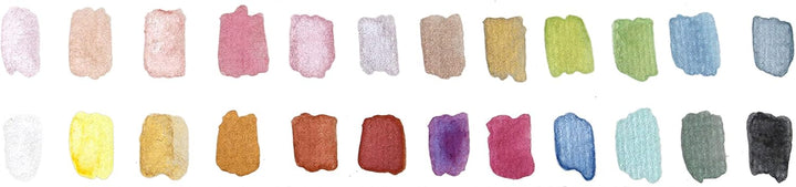 Paintersisters® Aquarellkasten metallic ARTIST in halben Näpfen, 24 x 1/2 Näpfchen metallische Aquar