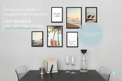 Papierschmiede® Mood Poster Set Surfers Holiday, Bilder Wohnzimmer Deko Schlafzimmer, 2x DIN A3 und