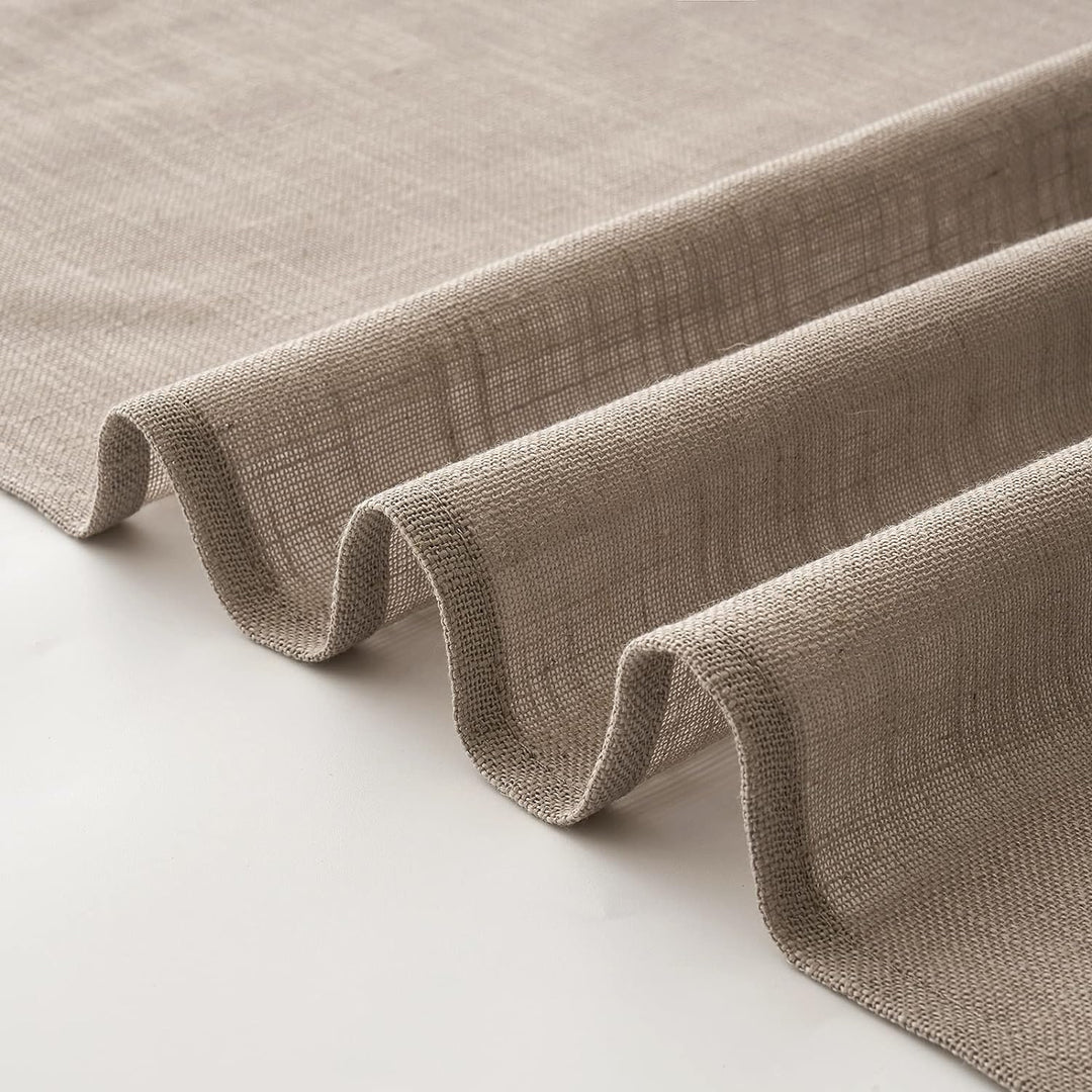 Woaboy Leinen Gardinen Halbtransparent Vorhänge Leinenoptik Wohnzimmer mit Ösen Stores Gardine Schla