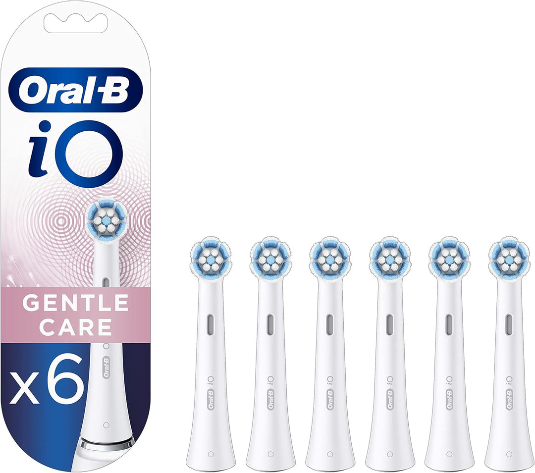 Oral-B iO Sanfte Reinigung Aufsteckbürsten für elektrische Zahnbürste, 6 Stück, sanfte Zahnreinigung