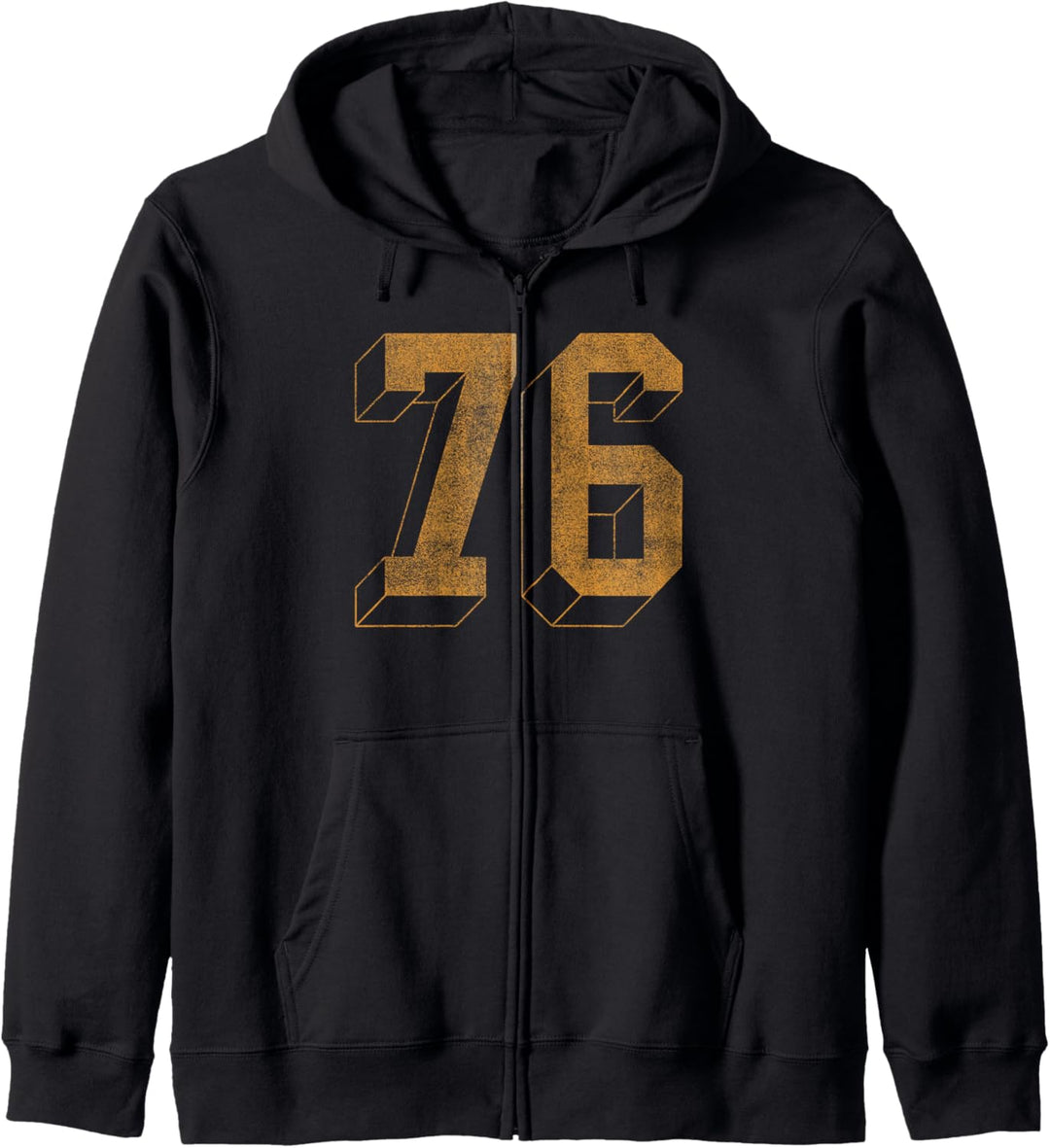 Trendy Big Bold 3D "76" Text Kapuzenjacke