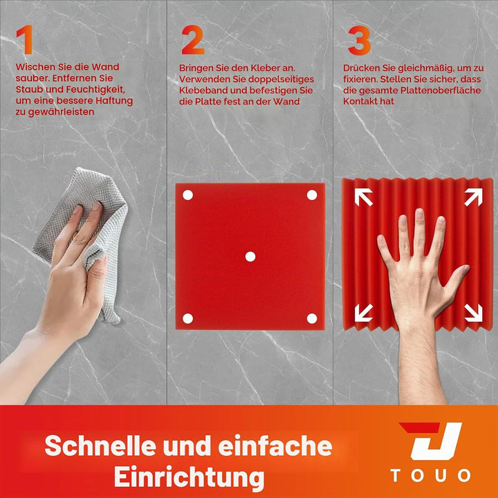 Akustikplatten, schalldichte Schaumstoffplatten für die Wand, 30,5 x 30,5 x 5,1 cm, schwer entflammb