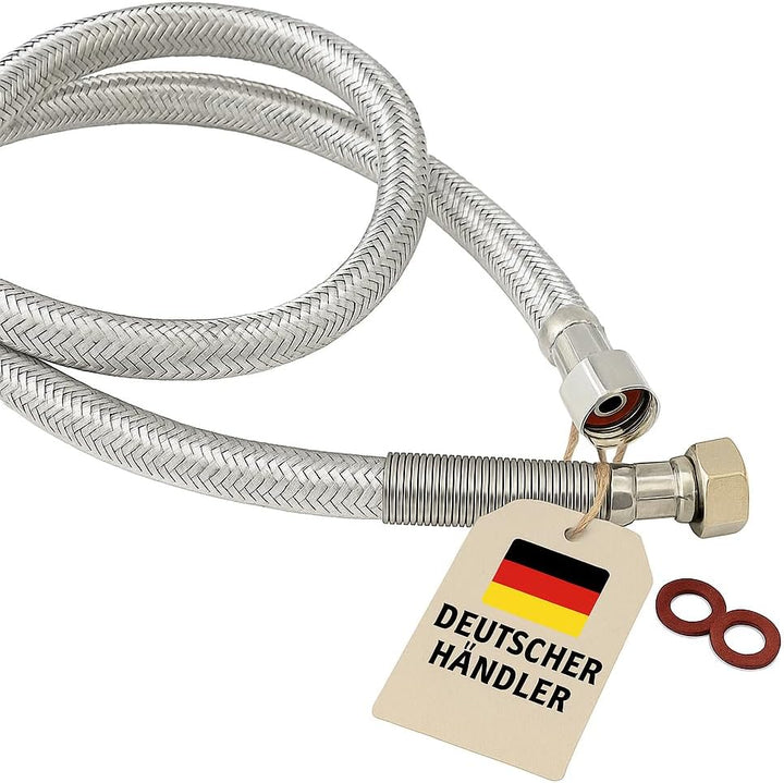 UZMAN Gastro Brauseschlauch 150cm mit Spezial-Knickschutz - 1/2" Standard Anschlüsse inkl. Dichtunge