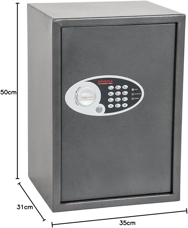Phoenix SS0804E Vela Home & Office Safe Möbeltresor Kompaktsafe mit Elektronikschloss, HxBxT: 50 x 3