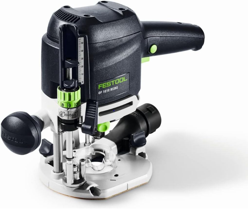 Festool Oberfräse OF 1010 REBQ-Plus (mit Spannzange, Seitenanschlag, Führungsschienen-Adapter, Spanf