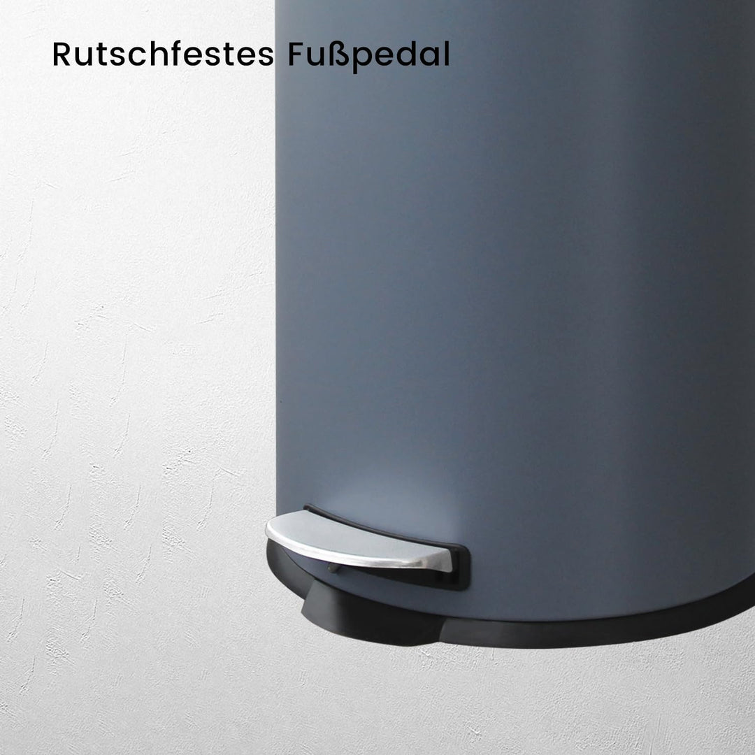 Mülleimer,30L Tretmülleimer mit Softclose-Deckel,30 Liter Abfalleimer mit Fusspedal,Rund Mülleimer m
