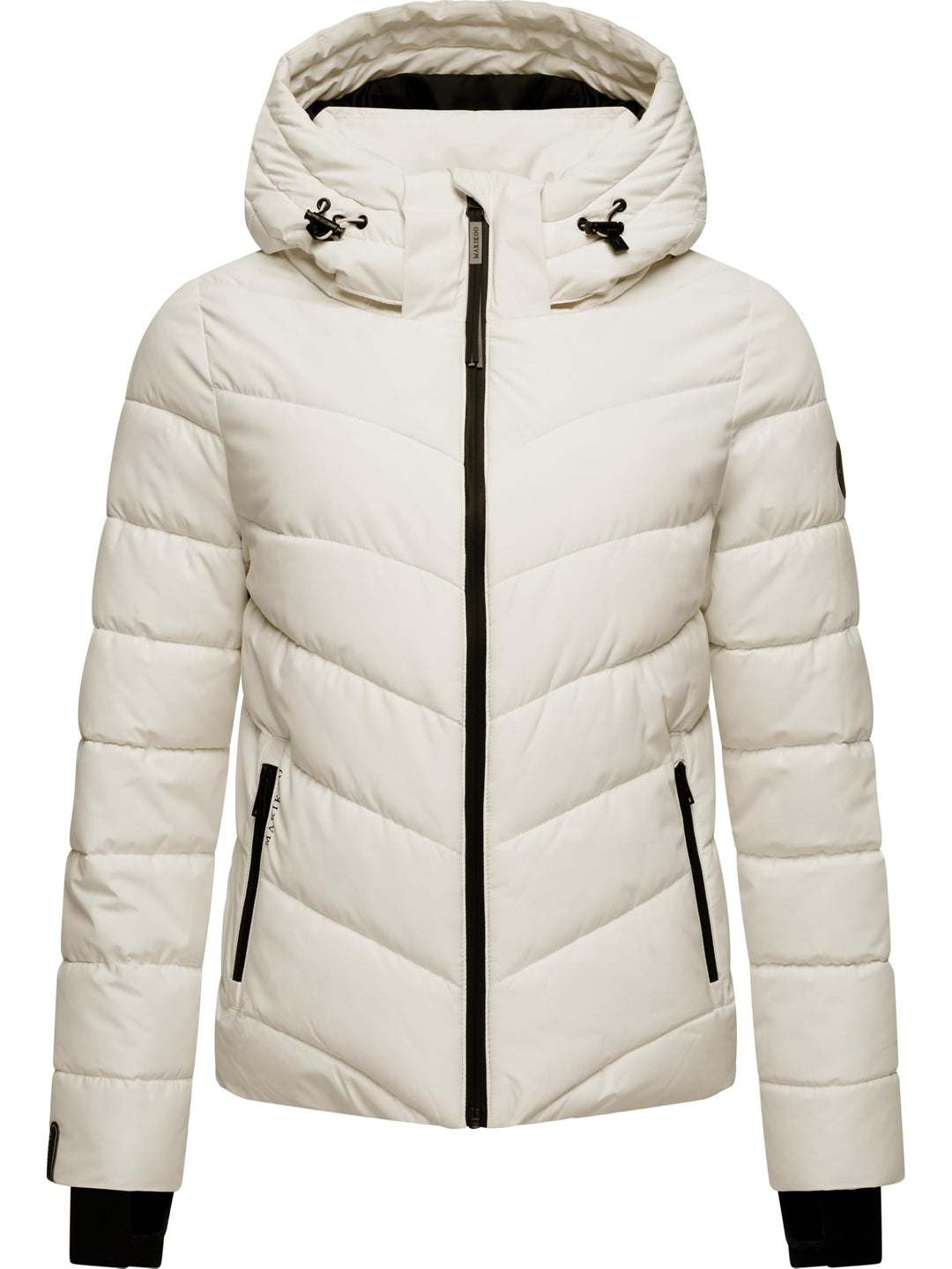 MARIKOO Damen Winterjacke warme Steppjacke mit abnehmbarer Kapuze Samuiaa XVI XS-3XL XS Offwhite, XS