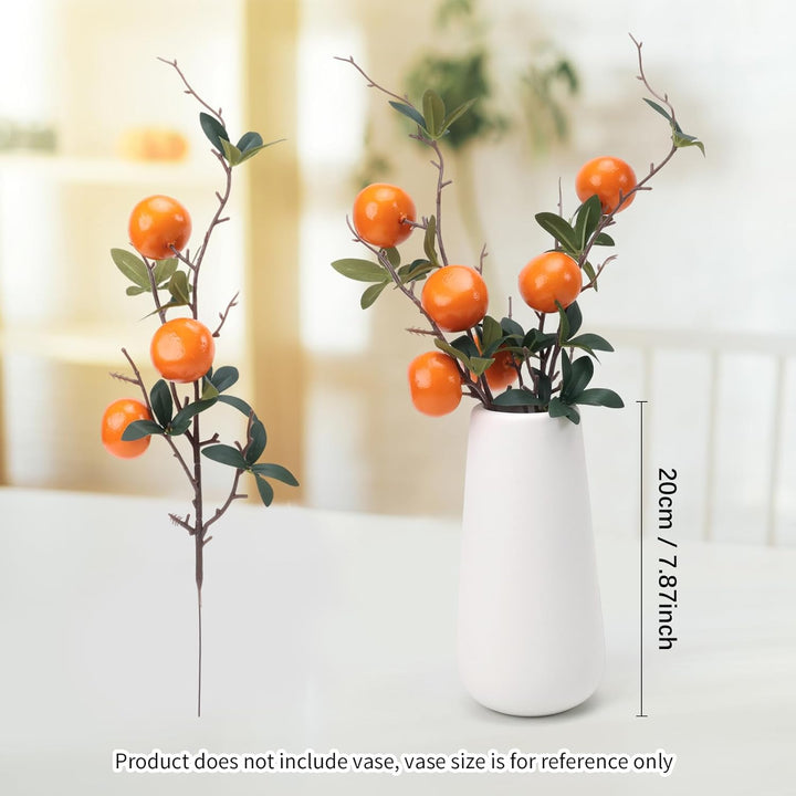 Woration 4Stück Künstliche Apfelsine Zweigstellen Simulationen Mandarine Baum Pflanze Vorbau Frucht