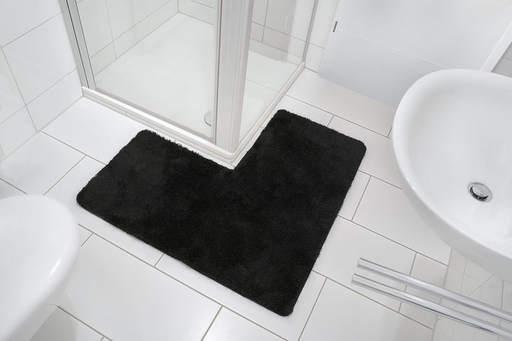 BADELIGA® Eck Duschmatte, idealer Duschvorleger für eckige Duschkabinen. Extrem flauschig, rutschfes