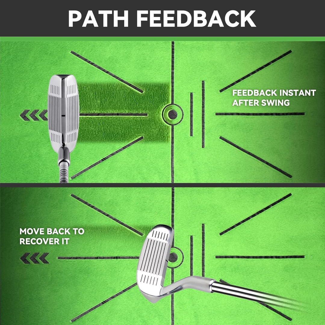 COSPORTIC Golfschlagmatte, Golf-Trainingsmatte für Schwungwege, Feedback/Erkennungsschläger, extra a