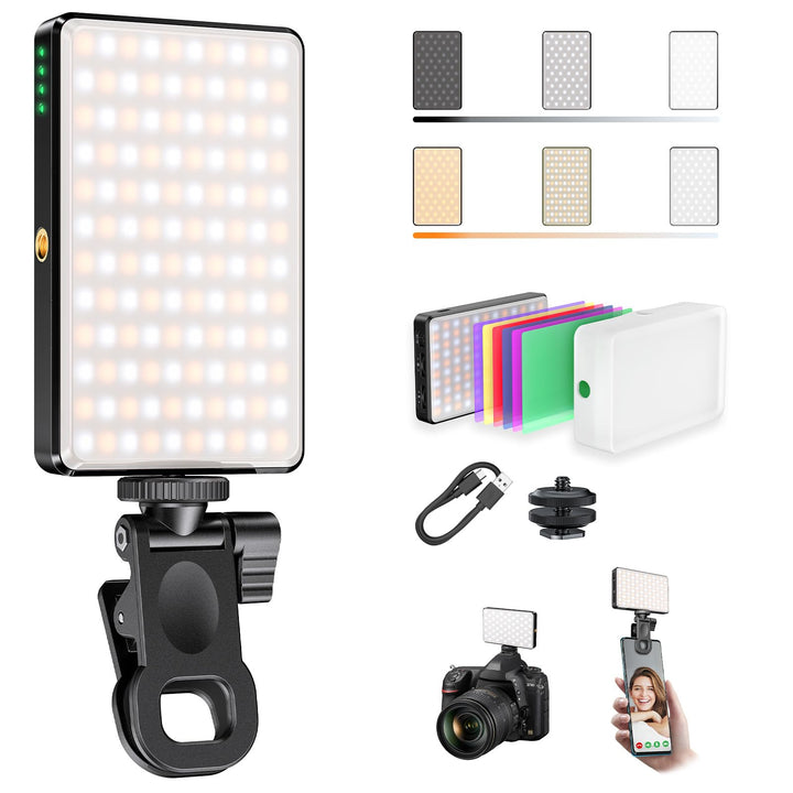 120 LED Selfie Licht Handy, Dimmbares Videoleuchte 2500-9000K CRI 95 + 3000mAh Professionelles Video
