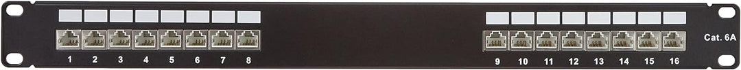 Delock 19″ Patchpanel 16 Port Cat.6A 1 HE schwarz