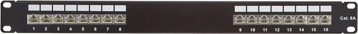 Delock 19″ Patchpanel 16 Port Cat.6A 1 HE schwarz