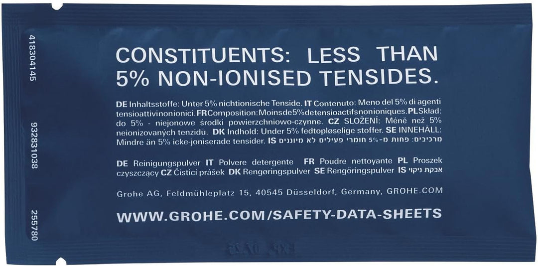 GROHE Blue Fizz, Reinigungspulver Set 8x35g (weniger als 5 Prozent nicht-ionisierte Tenside, kompati