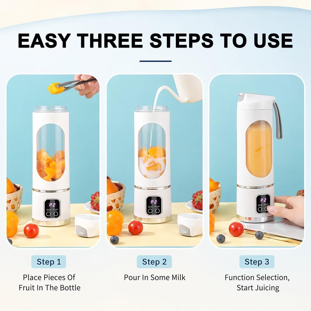 Mini Tragbarer Mixbecher, Elektrischer USB-Entsafter, Mini Smoothie Maker, Tragbarer Mixer für Shake