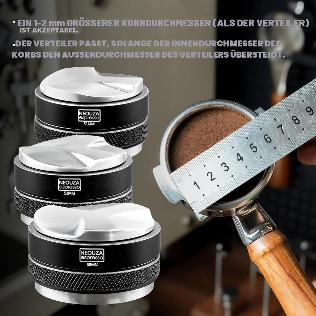NEOUZA 51mm Coffee Distributor & Tamper 2 in 1 Double Head Coffee Leveller Fits 51mm Delonghi Brevil