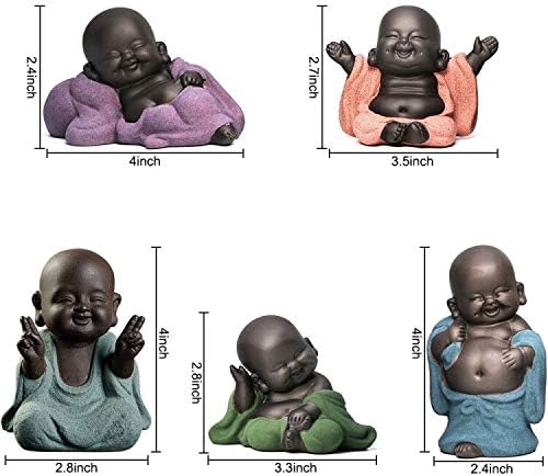 5 Stil schöne Buddha-Statuen kleine Mönch Figur Keramik Buddha-Skulptur Feng Shui Ornamente Home Dec