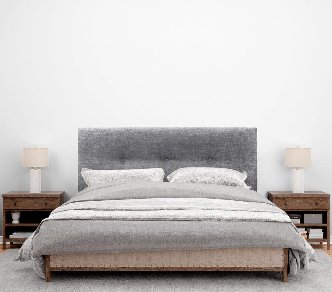 DHOME Kopfteil Natürliche Wolle Finish mit Knöpfen gepolstert Kopfteil Bett Schlafzimmer gepolstert