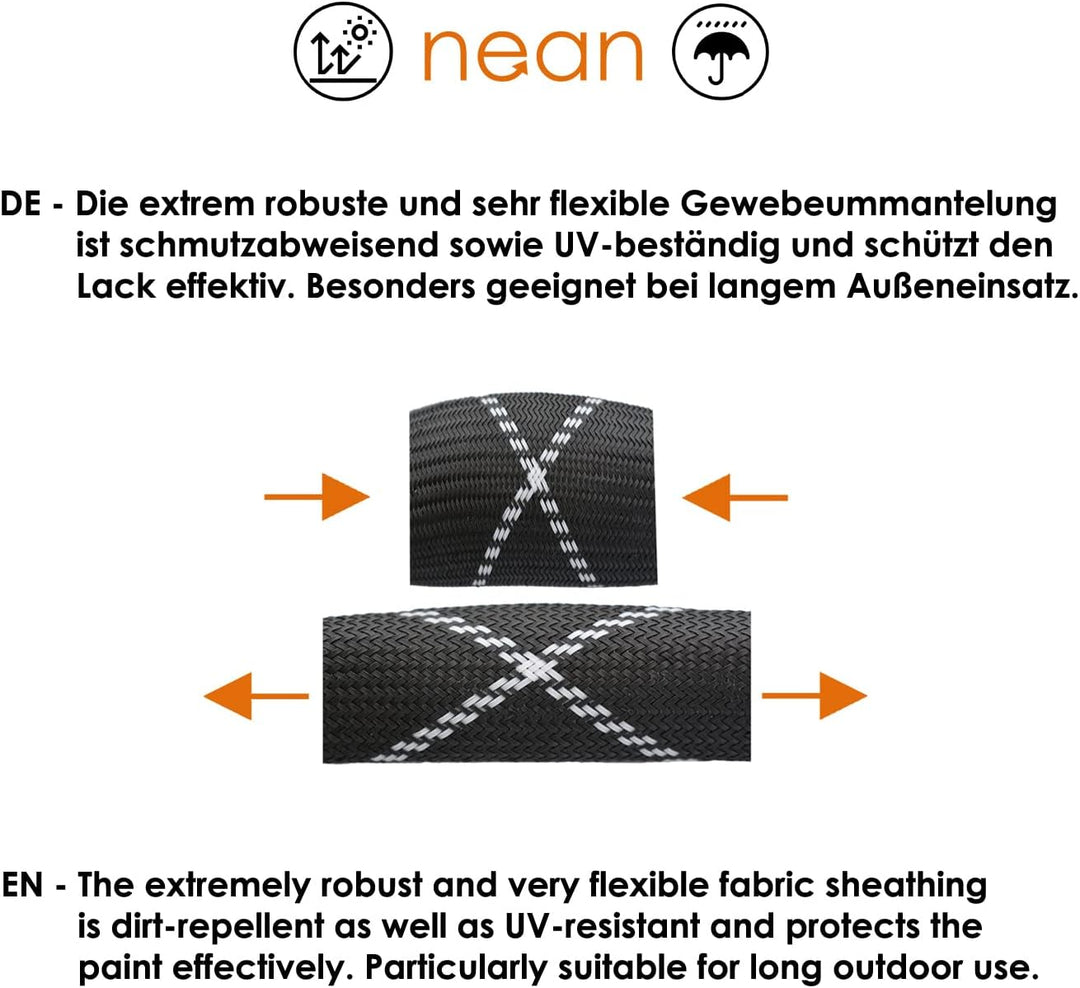 nean Fahrradschloss mit Alarm, Fahrrad Alarmschloss mit gehärteter Vierkant Kette und 2x Sicherheit-
